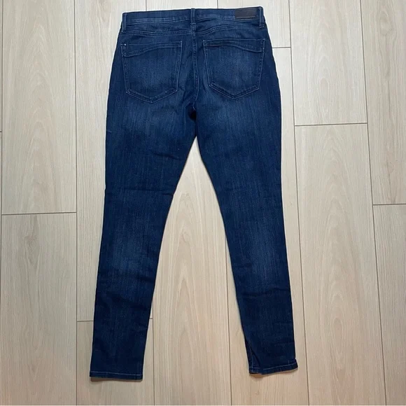 Express Rhinestone Mid Rise Legging Dark Denim Jeans - Picture 2 of 5